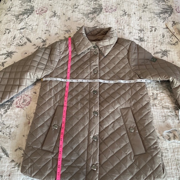 NWOT Anne Klein Women's Soft Touch Snap Puffer Jacket Coat Tan Small - Picture 5 of 10